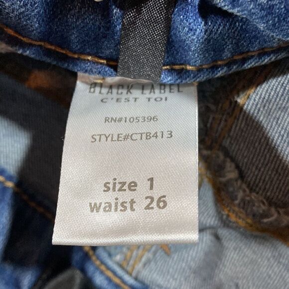 NWT Black Label C’EST TOI Destructed Two-Tone Skinny - Picture 4 of 9